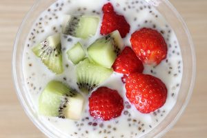 Chia seeds with low fat yogurt